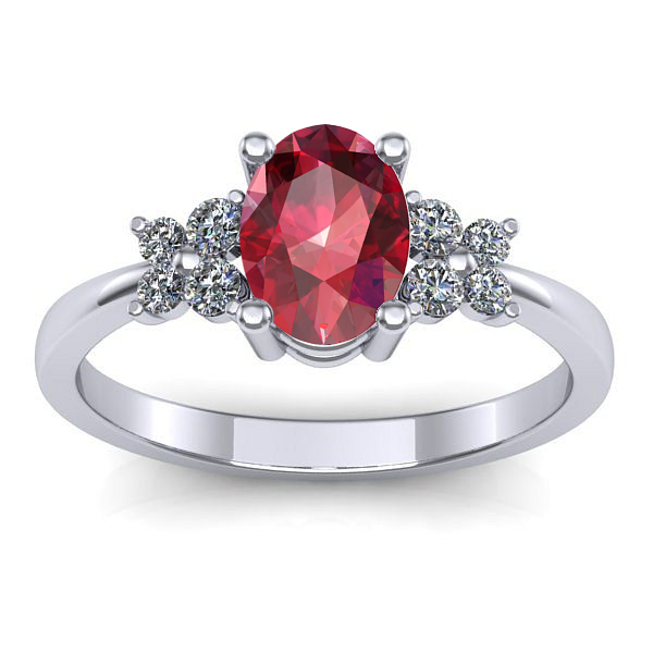 Inel de logodna cu rubin oval