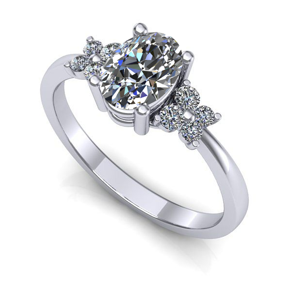 Inel din aur alb cu safir alb