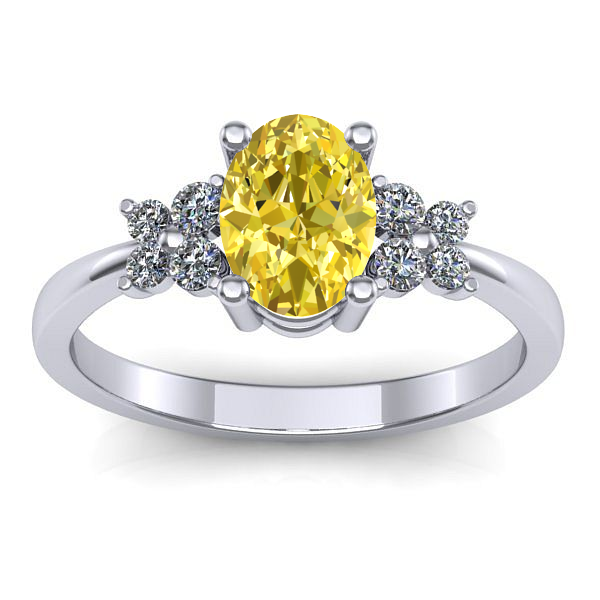 Inel logodna cu safir galben oval