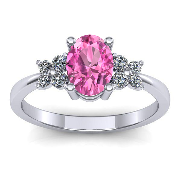 Inel logodna cu safir roz oval