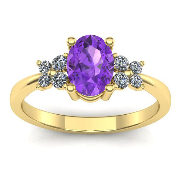 Inel de logodna cu ametist oval