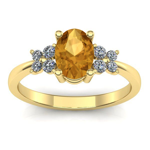 Inel logodna cu citrin oval