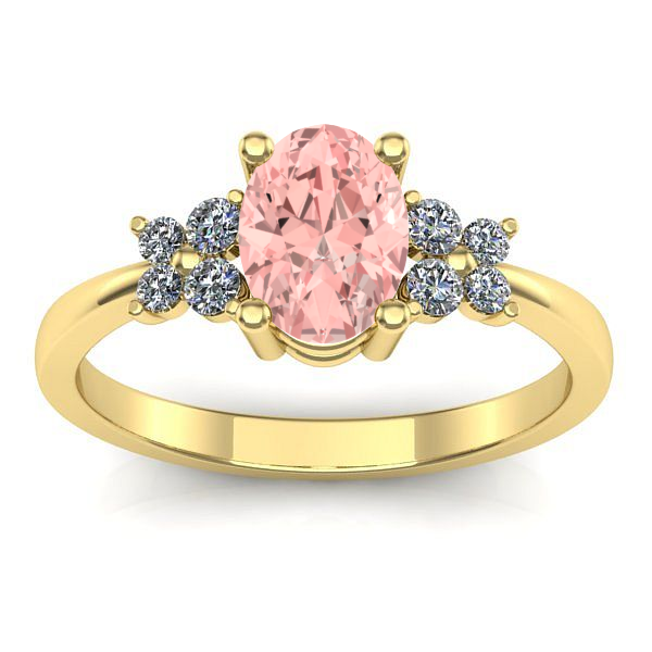 Inel logodna cu diamant de laborator roz oval