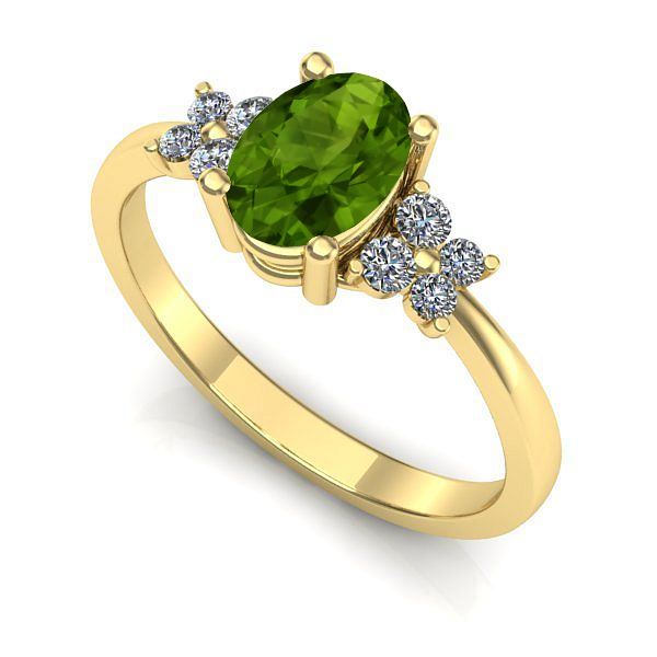 Inel din aur galben cu peridot