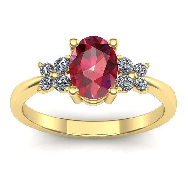 Inel logodna cu rubin oval