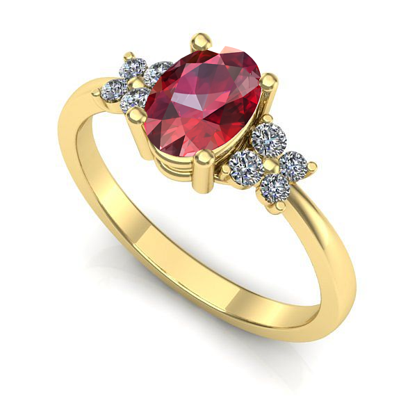 Inel din aur galben cu rubin