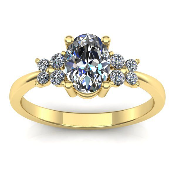 Inel de logodna cu safir alb oval