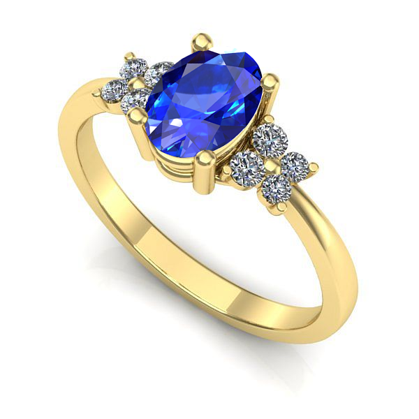 Inel de logodna din aur galben cu safir