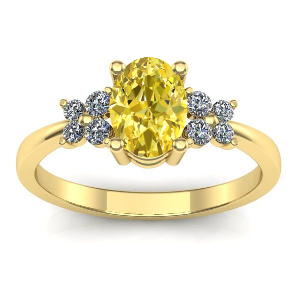 Inel logodna cu safir galben oval