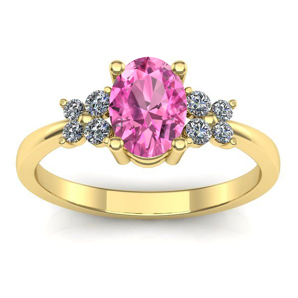 Inel logodna cu safir roz oval