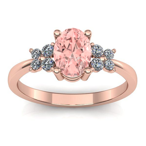 Inel logodna cu diamant de laborator roz oval