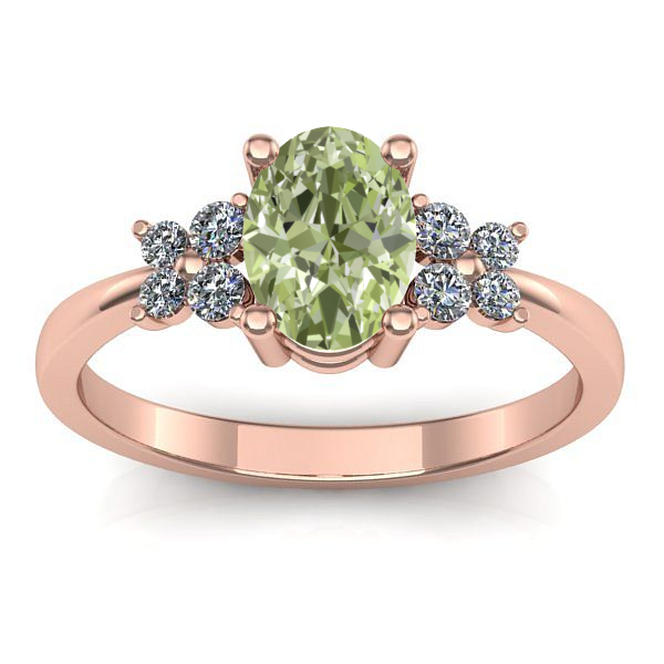 Inel de logodna cu diamant de laborator verde oval