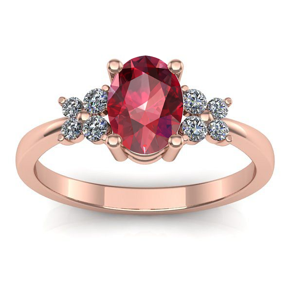 Inel cu rubin oval