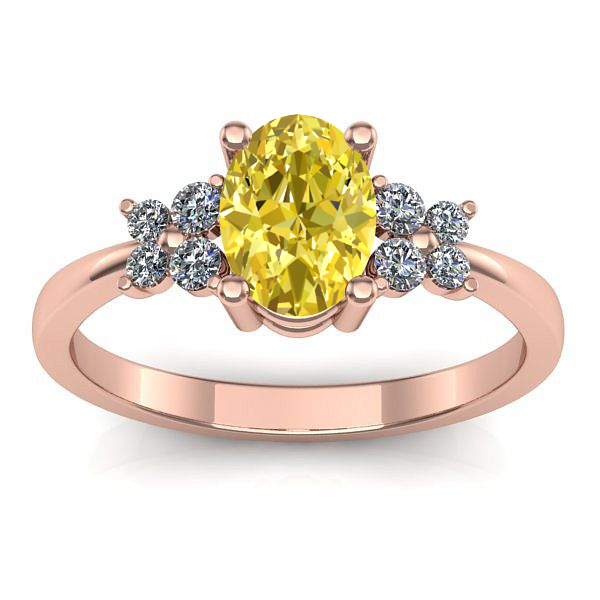 Inel de logodna cu safir galben oval