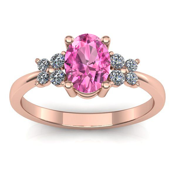 Inel cu safir roz oval