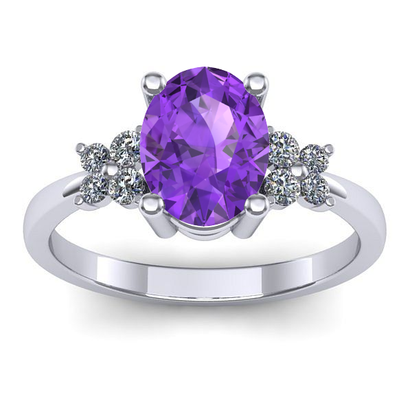 Inel de logodna cu ametist oval