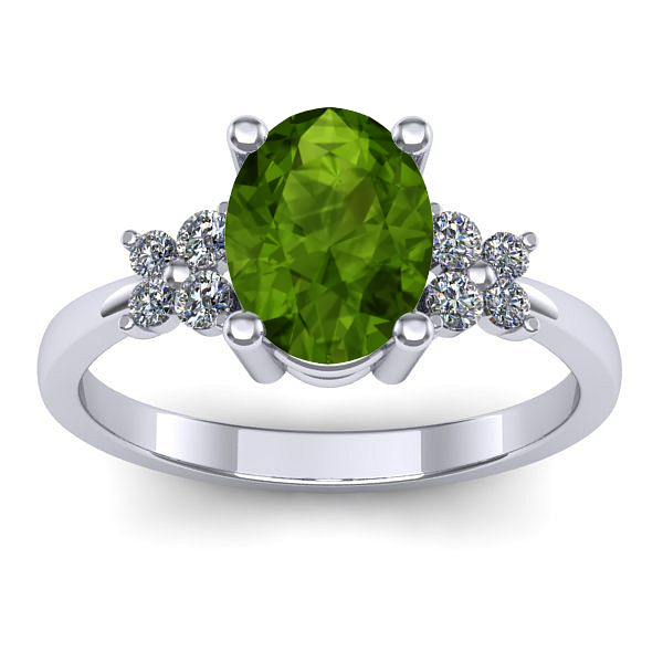 Inel cu peridot oval