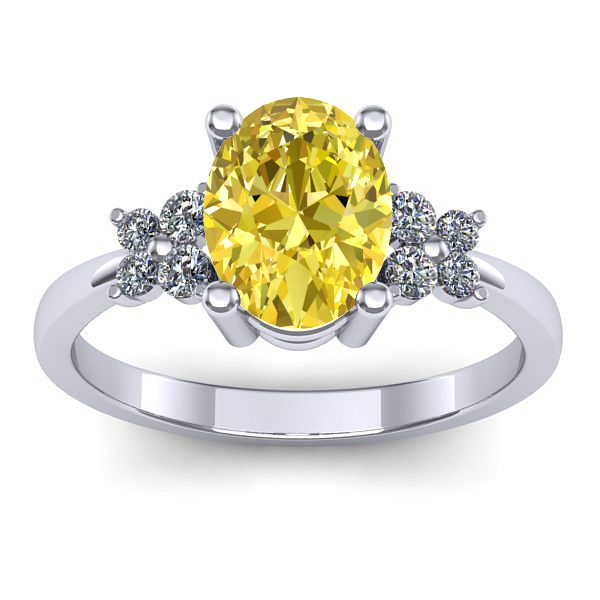 Inel de logodna cu safir galben oval