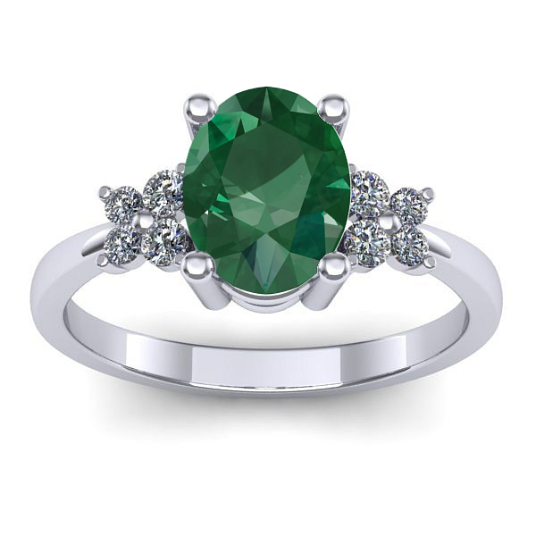 Inel cu smarald oval