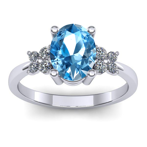 Inel logodna cu topaz blue oval