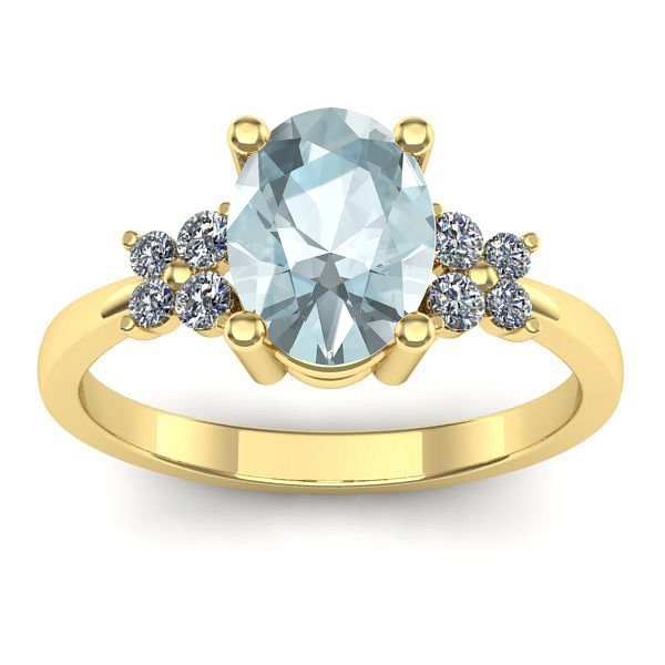 Inel cu aquamarin oval