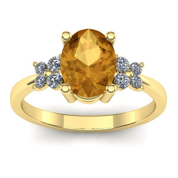 Inel logodna cu citrin oval