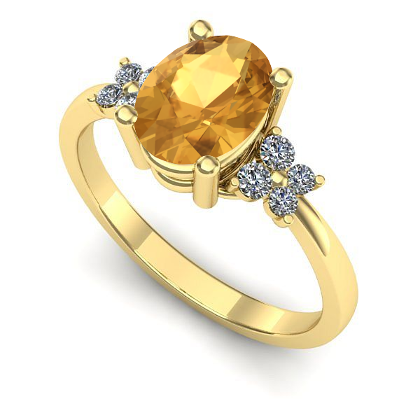 Inel de logodna din aur galben cu citrin