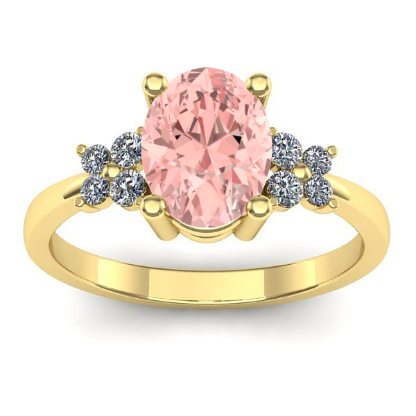 Inel de logodna cu diamant de laborator roz oval