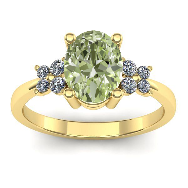 Inel de logodna cu diamant de laborator verde oval