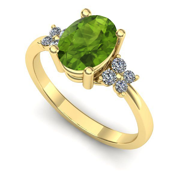 Inel din aur galben cu peridot