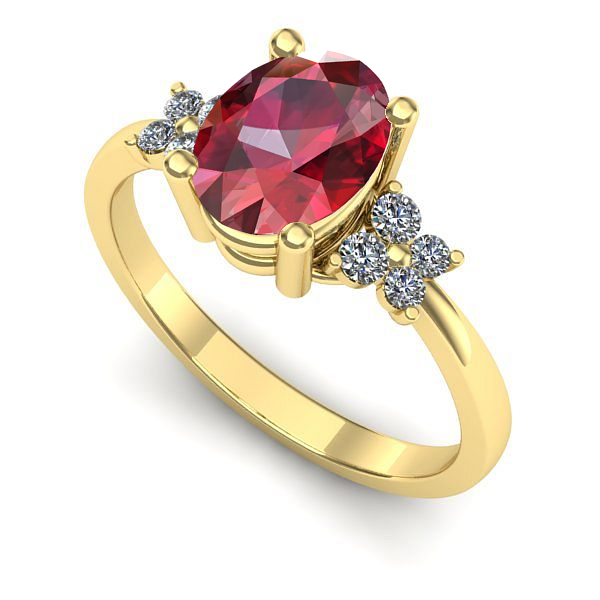 Inel din aur galben cu rubin