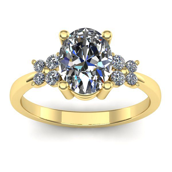 Inel cu diamant de laborator oval