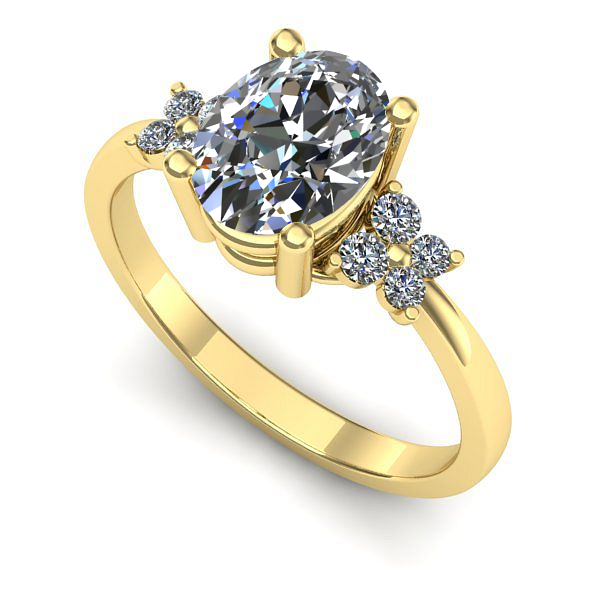 Inel de logodna din aur galben cu diamant de laborator