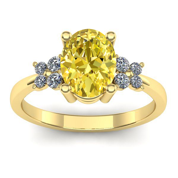 Inel logodna cu safir galben oval