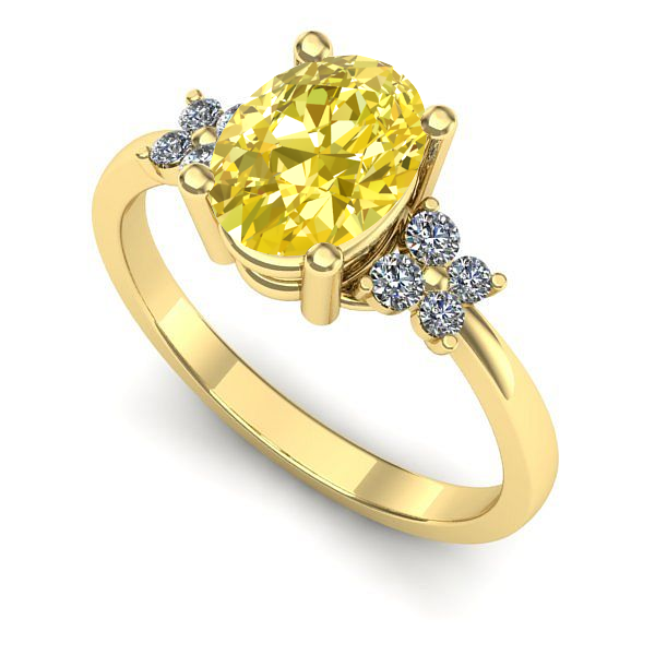 Inel logodna din aur galben cu safir galben