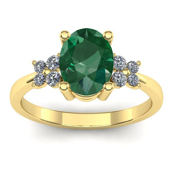 Inel de logodna cu smarald oval