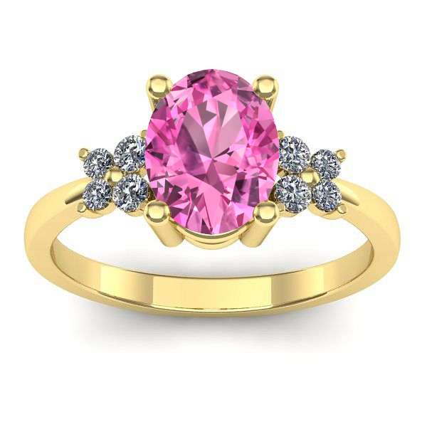 Inel de logodna cu safir roz oval