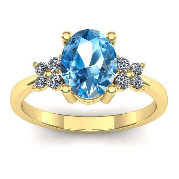 Inel logodna cu topaz blue oval