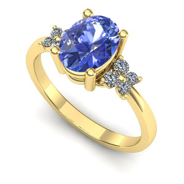 Inel de logodna din aur galben cu tanzanit