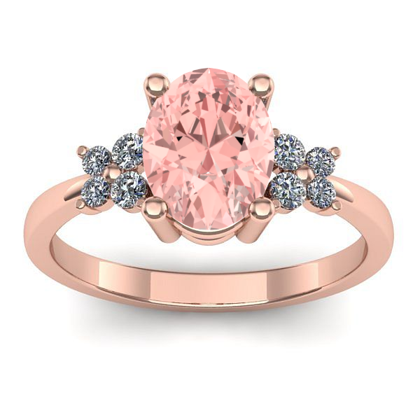 Inel de logodna cu diamant de laborator roz oval