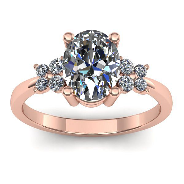 Inel cu safir alb oval