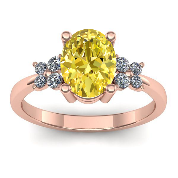 Inel cu safir galben oval