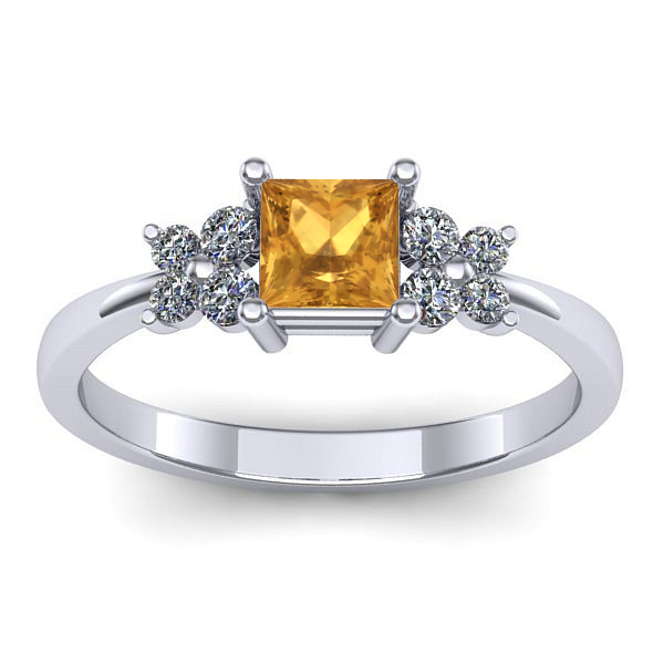 Inel de logodna cu citrin patrat