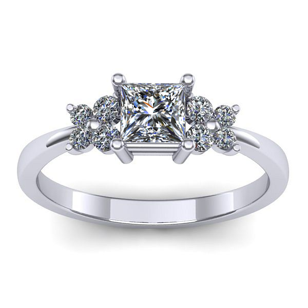 Inel de logodna cu diamant patrat