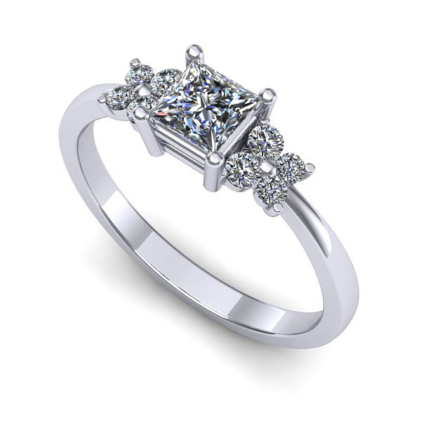 Inel de logodna din aur alb cu diamant