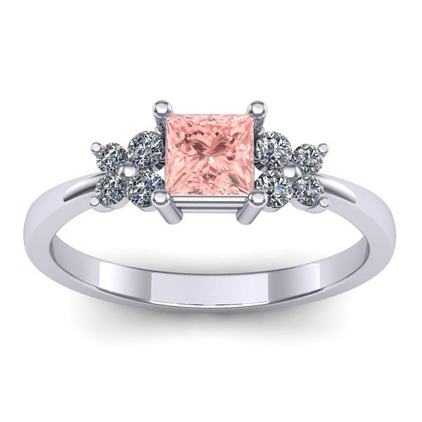 Inel de logodna cu diamant de laborator roz patrat