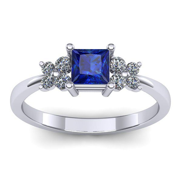 Inel de logodna cu safir patrat