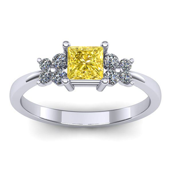 Inel cu safir galben patrat