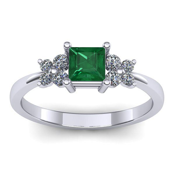 Inel cu smarald patrat