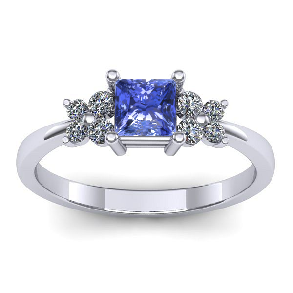 Inel logodna cu tanzanit patrat